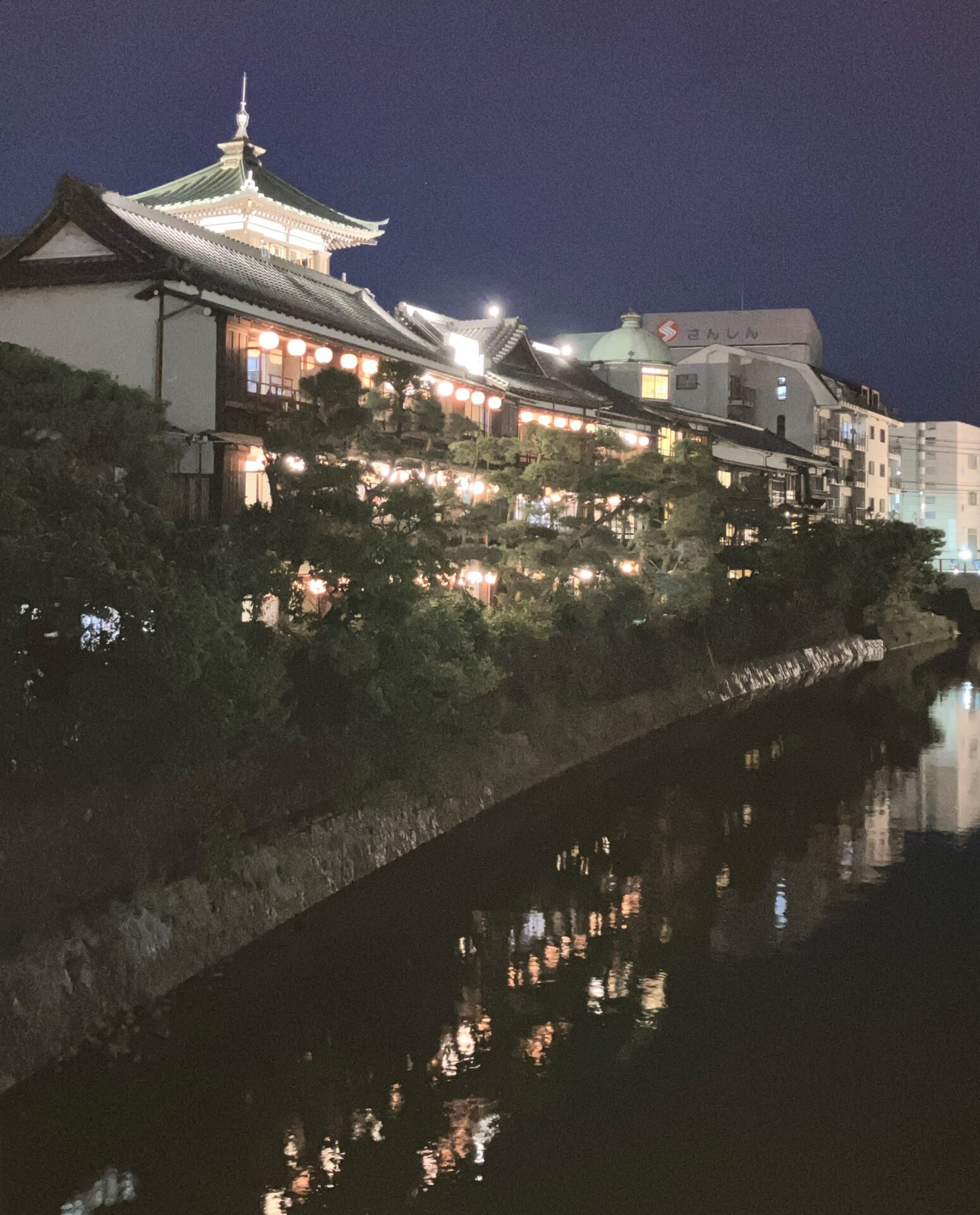 東海館　夜景　松川沿い　