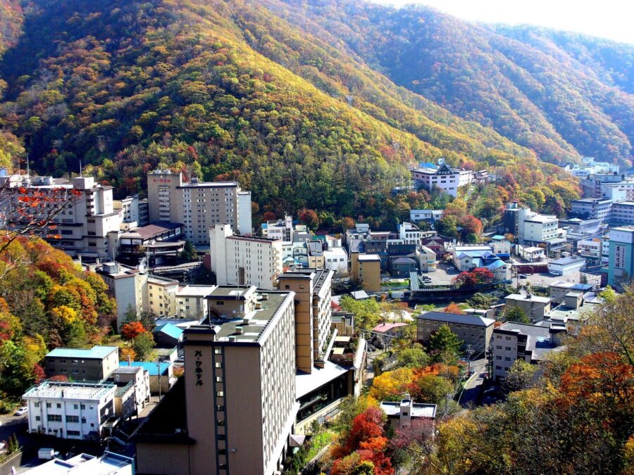 登別温泉全景　空撮