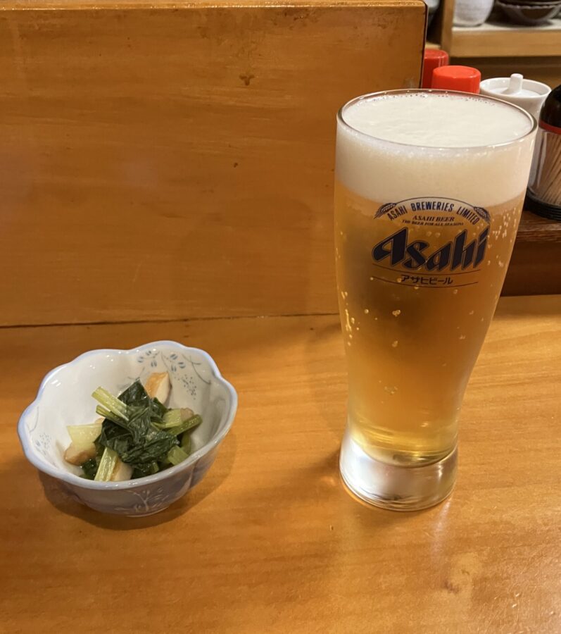 ビールと突き出し