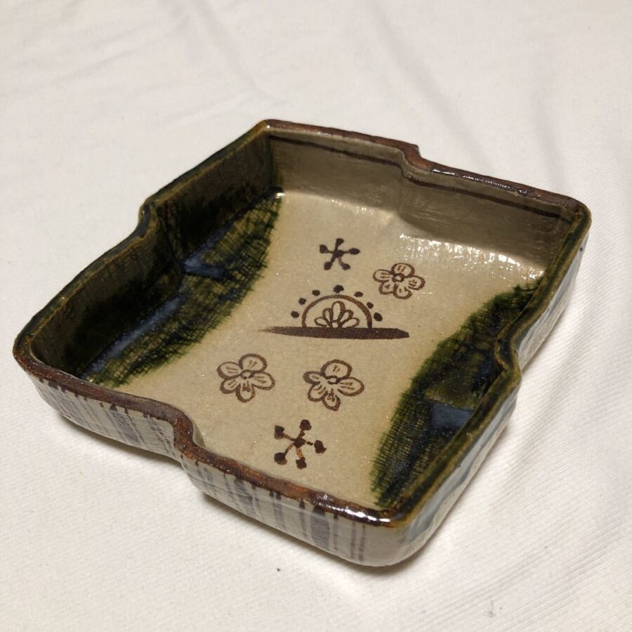 織部焼 菱形向付