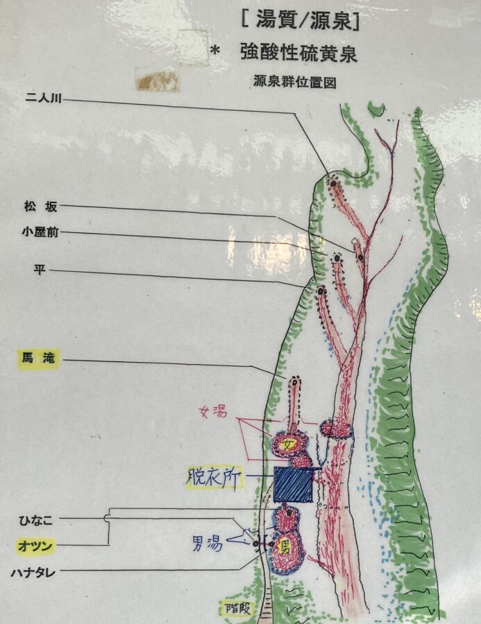 大露天風呂　源泉位置図