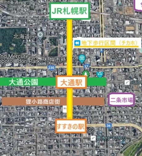 狸小路商店街 案内図