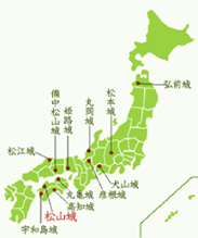現存12天守日本地図位置図