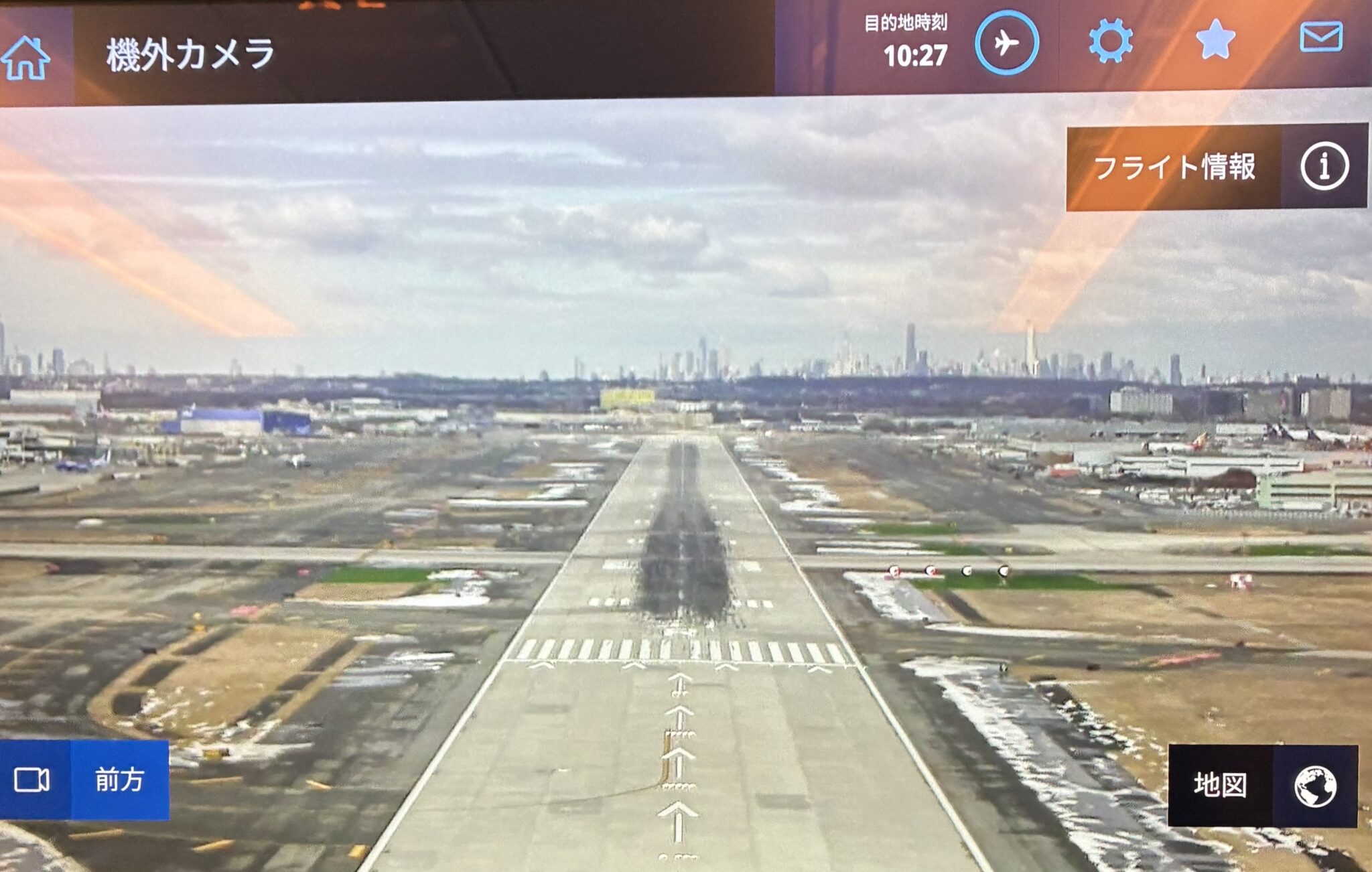 ＪＦＫ空港着陸の様子