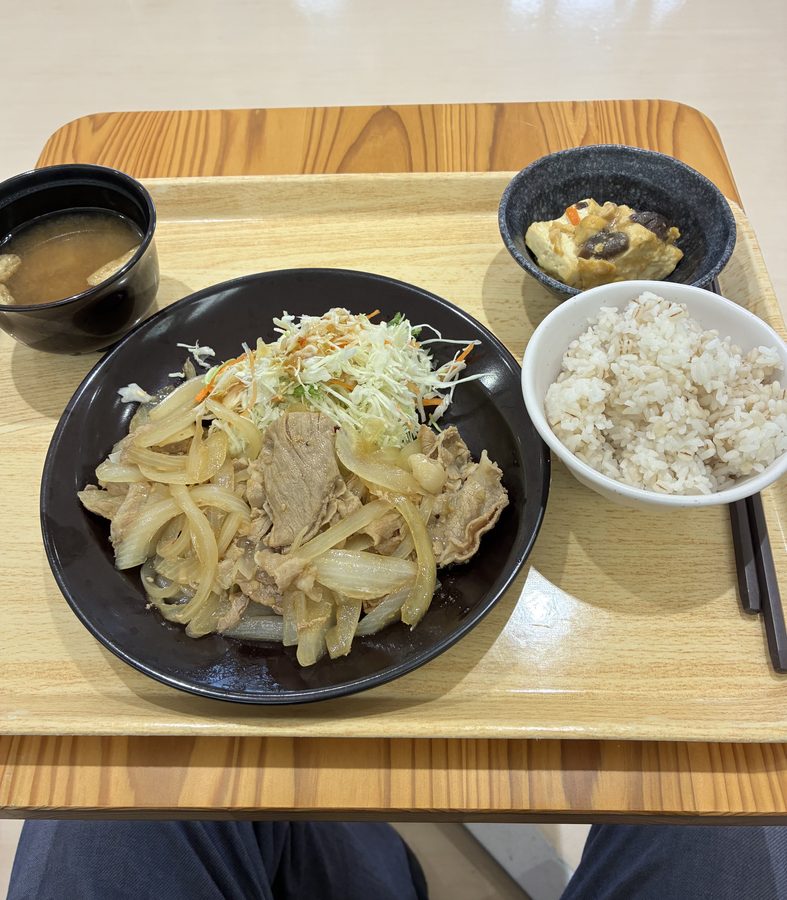 東京都庁　職員食堂　豚生姜焼き定食